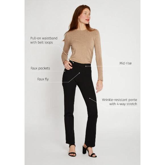 Betabrand Women's Classic Dress Pants Yoga Pants Black Straight Pull Up Stretch - Picture 10 of 10